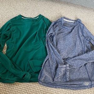 New Balance Long Sleeve Active Tops - Green & Blue Bundle — Both Size Small